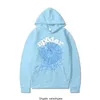 Felpe con cappuccio da uomo Felpe con cappuccio Sp5der blu cielo Uomo Donna 1 Felpa con cappuccio Hip Hop Young Thug Spider World Wide 555555 Felpe con cappuccio con stampa Pullover Azzurro VF2Q