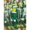 Dekoracje świąteczne 30 cm Red Green S Doll Plush Toys Monster Elf Miękkie nadziewane lalki Dekoracja drzewa z kapeluszem dla dzieci Dro dhsyu