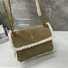 Designer bolsa de ombro Niki mensagem sacos crossbody totes peludo lã lado bolsa mulheres luxo cadeia de ouro bolsas bolsa para mulheres presentes -14