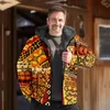 Erkek Hoodies Kış Fermuarı Etnik Geleneksel Desen Erkek Kadınlar Tribal Soğuk Giyim Uzun Kollu Sweatshirt Ceket Palto