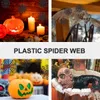 Andra evenemangsfest levererar 50st plast spindelnät halloween spindel web semestertillbehör för halloween dekoration svart halloween spindelnät dekorationer 231017
