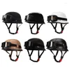 Motorcycle Helmets KEAZ 1/2 Helmet With Halley Glass Quick Release Strap Half Face Fit For Cruiser Scooter DOT Approved