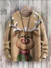 Pulls pour hommes Impression 3D Série de Noël Père Noël Arbre Motif de flocon de neige Pull laid Casual Hiver Chaleur Produit Unisexe-2