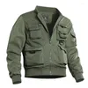 Vestes pour hommes Veste d'automne Manteau cargo militaire multi-poches