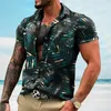 القمصان غير الرسمية للرجال ، قميص هاواي جوز الهند شجرة ثلاثية الأبعاد ، بلوزة قصيرة ، بلوزة شاطئ ، قمم ، قمم ، بملابس كبيرة الحجم كاميس ، بليوساس