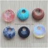 Hängen grossist- hög kvalitet blandade natursten gogo donut charms pärlor 18 mm för smycken gör grossist 12 st/parti drop del dhdw1