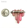 Naszyjniki wiszące 10pcs hurtownia nieregularna fasetowana różowa blaszana przezroczysta kryształowy lutowany stopień bezpłatny formularz ręcznie robiony biżuteria PM29783
