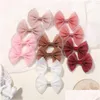 Accessoires pour cheveux Accessoires pour cheveux 2 pièces/ensemble épingles à cheveux en gaze à paillettes pour filles arc paillettes Colorf Bowknot Hairgrips bébé en gros bébé, K Dhtai