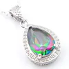 Luckyshine 12 piece lot Women Fashion Jewelry 925 Sterling Silver Plated Mystic Colored Topaz Crystal Vintage Necklaces Pendants C279O