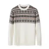 Men's Sweaters Luxury Woolen Sweater Round Neck Knitwear For Autumn Winter Pullover Fashion Casual Thickening Jacquard Pure Wool