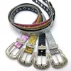 Paski Goth for Rhinestone Belts Women Pu Skórzany pasek do paska rhinestone Western Cowboy Y2K Girls Pas dla dżinsów mężczyzn 231017