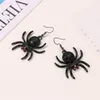 Boucles d'oreilles pendantes Y2K Halloween drôle mignon noir grande araignée goutte pour femmes Goth Punk boucle d'oreille accessoires de bijoux de mode