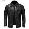 Men's Leather Faux Leather Men's Motorcycle Leather Jacket Large Size Pocket Black Zipper Lapel Slim Fit Spring and Autumn High Quality Pu Coat M-5XlL231018