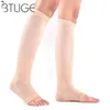 Femmes hommes unisexe bout ouvert Compression genou jambe soulagement douleur soutien chaussettes soulagement thérapeutique Anti-Fatigue Compression chaussettes 270C