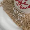 Stud Earrings 925 Sterling Silver Bowknot Earring For Women Girl Irregular Liquid Lava Design Jewelry Birthday Gift Drop