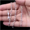 Chains 2Mm Figaro Chain Necklaces For Men 31 925 Sterling Sier Plated Flat Design Women Fashion Jewelry Diy Accesories 16 Jewelry Neck Dhxrw