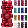 Autres fournitures de fête d'événement 24pcs boules de Noël ornements pour arbre de Noël mini incassable multicolore boule suspendue décoration de vacances 231017