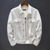 Styles classiques coton Denim veste hommes noir blanc mince mode impression automne Jean manteaux à la mode Streetwear maigre vêtements d'extérieur Bra271G