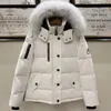 Зимний пуховик с гусиным пухом для мужчин и женщин, короткая парная куртка с меховым воротником, канадская утолщенная куртка, куртка для хлеба 417