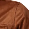 Cuir pour hommes Faux cuir 2023 nouveau automne hiver veste en cuir suédé hommes mode luxe décontracté col rabattu veste pour hommes L231018