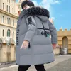 Herren-Daunenparkas, Winter-Trenchcoat, einfarbig, mit Kapuze, Parka-Jacke, koreanische Version der schlanken, lässigen, langen Top-Oberbekleidung 231018