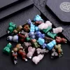 Natural Stone Lovely Cat Pendant Rose Quartz Tiger's Eye Pendant Charms for Jewelry Making Necklaces