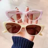 Okulary przeciwsłoneczne moda mała mała ramka kota oko Kobiety dla mężczyzn modne okulary przeciwsłoneczne Punk Designer Retro Seksowna różowa odcień