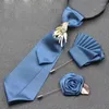 Fliegen Krawatte Herren Damen Hochzeit Trauzeugen Hemd Anzug Bankuniform Zubehör Britisches Koreanisches Bowtie Corsage Taschenhandtuch-Set