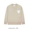 Fashion Amisweater Paris Sweater Mens Designer Knitted Shirts Long Sleeve French High Street Embroidered A Heart Pattern Round Neck Knitwear Men Women Am S-XL1TEC