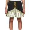 Masculino feminino 11 rhstitching cordão casual shorts rhude retro carta impressão duas cores high street248r