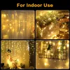 Other Event Party Supplies Christmas Decoration Led Icicle Lights Outdoor Year 2024 Fairy Light Street Garland On The House Droop 0.5/0.6/0.7M 231017