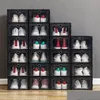 Storage Boxes Bins 2022 Thicken Plastic Shoe Clear Dustproof Box Transparent Candy Color Stackable Shoes Organizer Drop Delivery H Dh6I8