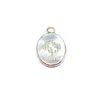 Pendant Necklaces 3pcs Natural Shell Oval Shape 18K Plating Gold Charms For Making DIY Jewelry Necklace Accessories