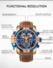 Wristwatches Reef Tiger Men Automatic Watch 46mm Military Mens Watches Skeleton Mechanical Wristwatch Luminous Sapphire Multi Dial Sport