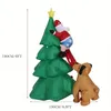 1pc, Inflatable Christmas Decorations 6FT Inflatable Santa Being Chased Up The Tree, Scene Decor, Festivals Decor, Theme Party, Christmas Decor