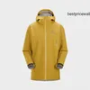 Męskie bluzie z kapturem arcterxy kurtki arc'terxy beta długie Gore-tex Waterproof Waterproof Plat o oszołomieniu/zdezorientowany żółty s hbdb