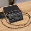 Mini bolsas de corrente porta-cartões de designer de moda para mulheres bolsas de moedas portáteis carteiras com corrente com caixa