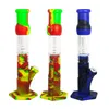 Arrivée Narguilés 12,4 '' Bongs en silicone avec verre Perc Durable Gel de silice Bong Dab Plate-formes pétrolières pour fumer la pipe