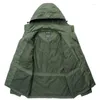 Jaquetas masculinas homens jaqueta tática outono secagem rápida 2 em 1 estilo militar casaco masculino 2023 multi bolso com capuz windbreaker à prova d'água