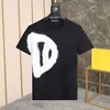 DSQ PHANTOM TURTLE Мужская дизайнерская футболка Итальянская миланская мода Футболки со струйной печатью Летняя черно-белая футболка Мужской хип-хоп Street262o