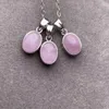 Hänge halsband 10st Natural Stone Kunzite Oval Necklace Pendants Healing Reiki Crystal smycken Tillbehör för