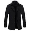 Mens Wool Blends Man Classic Fashion Trench Coat Jackets Mang Slim Fit Overcoat Warm Ytterkläder Windbreaker 231017