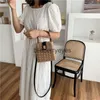 Cross Body Bags Bamboo Woven Bag Women's Straw Woven Bag Retro Bag Beaded Soulder Crossbody BagblieBerryeyes