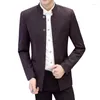 Ternos masculinos estilo chinês masculino tradicional terno blazer gola manga longa botão até tang jaqueta oversize masculino hanfu traje 4xl