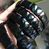 Zwarte Toermalijn Stenen Kralen Armband Natuurlijke Energie Steen Bangle Fijne Sieraden Armband Voor Vrouw Voor Gift Hele Y12182767