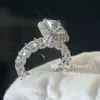 Bague de fiançailles en Moissanite, bijoux personnalisés en or massif 18K, Solitaire 3ct, coupe rayonnante, D-Vvs1