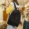 Borse da scuola stile zaino Zaino semplice in tinta unita Borse da donna in nylon impermeabile per ragazze adolescenti Bookbag Lady Borsa da viaggio Borsa a tracollacatlin_fashion_bags