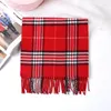 New 2023 cashmere scarf winter style thickened shawl western fashion pop collar fashion England plaid cashmere scarf
