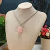 Pendant Necklaces Natural Amethysts Tiger Eye Yellow Jade Agate Lapis Lazuli Women Stylish Stainless Steel 60cm Necklace