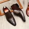 Kleidschuhe Klassische Italien Herren Oxford Echtes Leder Schwarz Weinrot Schnürung Spitzschuh Hochzeit Party Formal für Männer